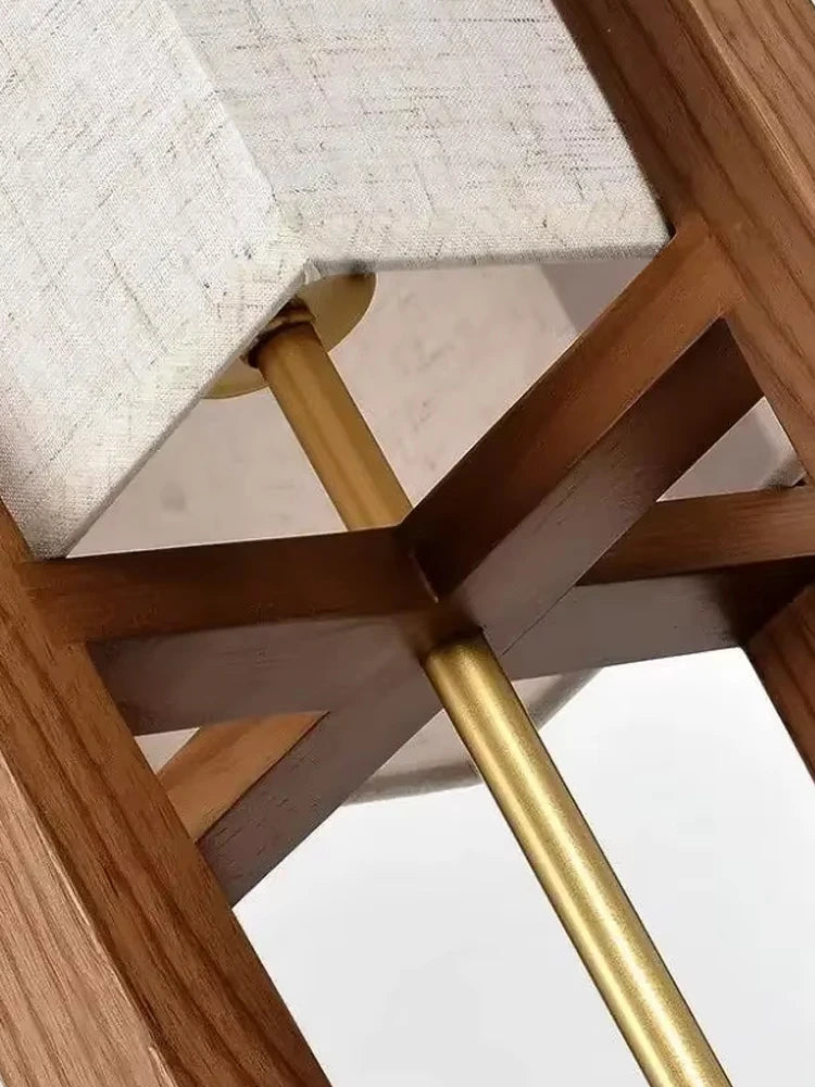 Solid Wood Floor Lamp Japanese Style for Living Room Hotel Teahouse Homestay Bedroom Sofa Corner Standing Light Bedside Table La