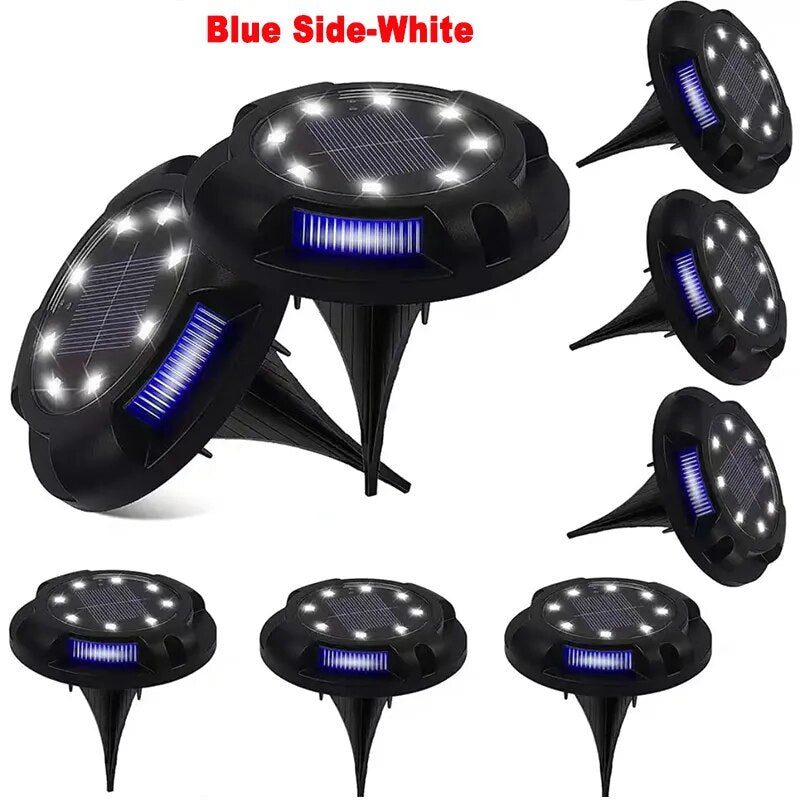 12LED Solar Power Disk Light Outdoor Garden Solar Underground Light Deck Light Spotlight Buried Solar Led Lamp Garden Decor