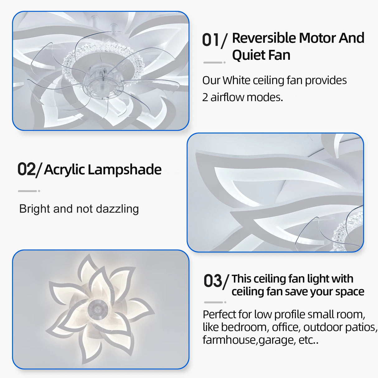 Modern LED ceiling fan lights with remote control chandelier lights Lamps for room living room dining room home appliance