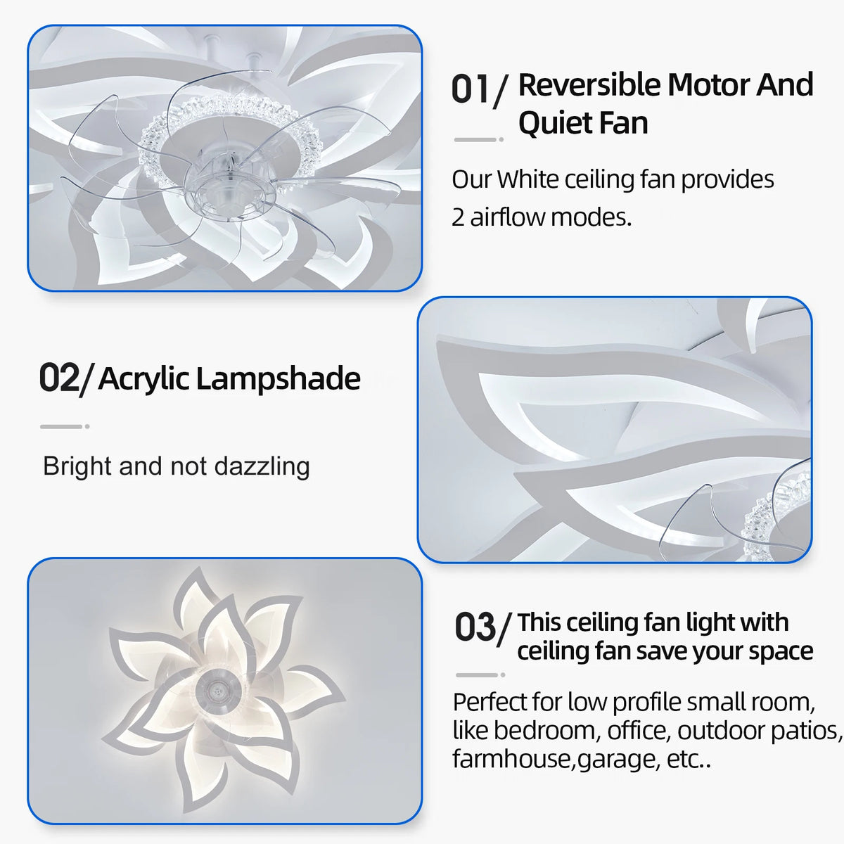 Modern LED ceiling fan lights with remote control chandelier lights Lamps for room living room dining room home appliance