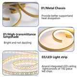Gold LED Ceiling Light AC 110V 220V 3 Colors Lamp APP Remote Dimming
