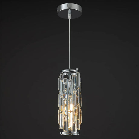 Modern Pendant Light Mini Crystal Chandeliers Adjustable Fixture for Kitchen Island Dinning Room Bedroom Black Chrome 3-Light