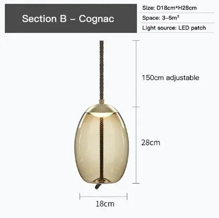 Modern Hemp Rope Glass Pendant Light Luminaire Rope Hanging Lamp Designer Cafe Bar Fixtures Drop Ship Knot Home Decor Chandelier