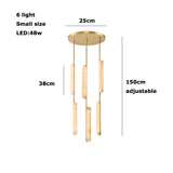Luxury Spanish Marble Chandelier Brass Hanging Light 3 Color Dimmable Pendant Lamp for Villa Living Room Dining Area Hotel Lobby