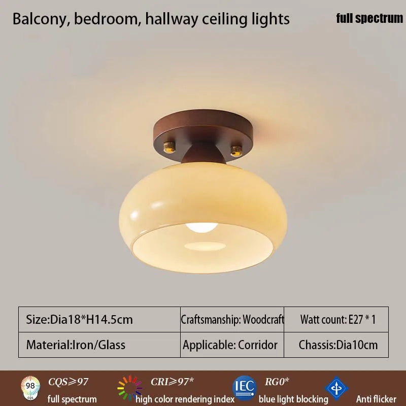 Home Lighting Walnut Copper LED Ceiling Light Corridor Living Room Light Interior Decoration Modern Ceiling Light Fixtures