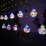 Christmas Balls Santa Claus Led Garland Curtain Lights Christmas Decorations for Home New Year 2023 Gifts Navi dad Tree Xmas Gift