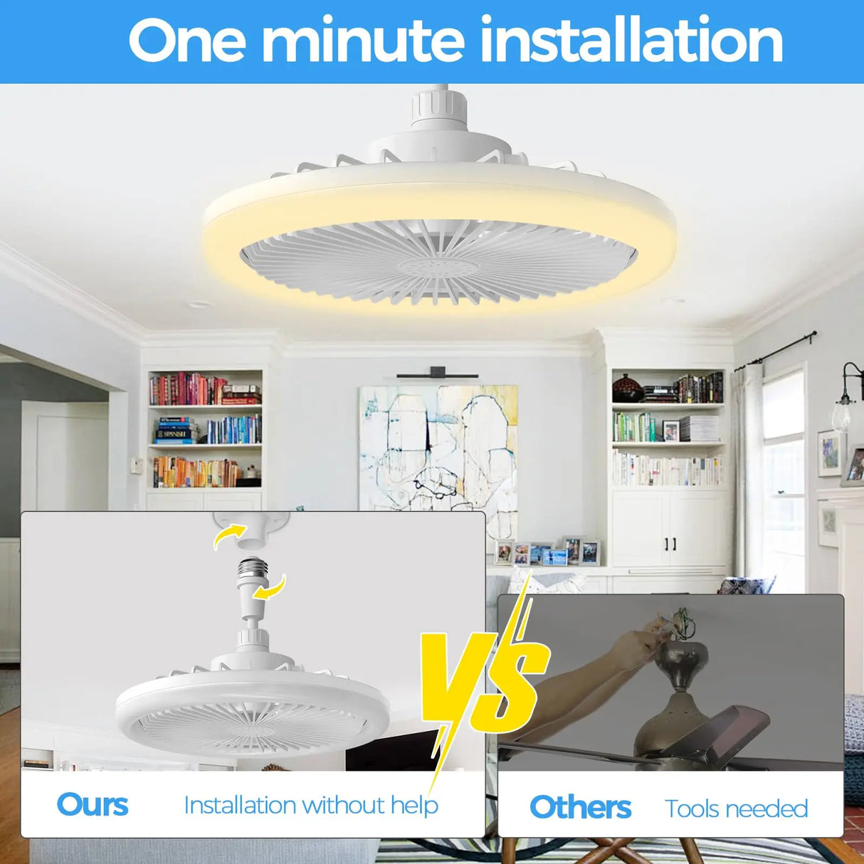 Modern Ceiling Fans With LED Lights Silent E27 Smart Remote Control Light Electric Fan Lamps And Room Decor Fan