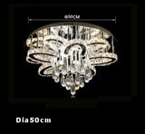 Modern living room infinitely adjustable smart crystal lamp circular LED lamp bedroom and dining room ceiling lamp
