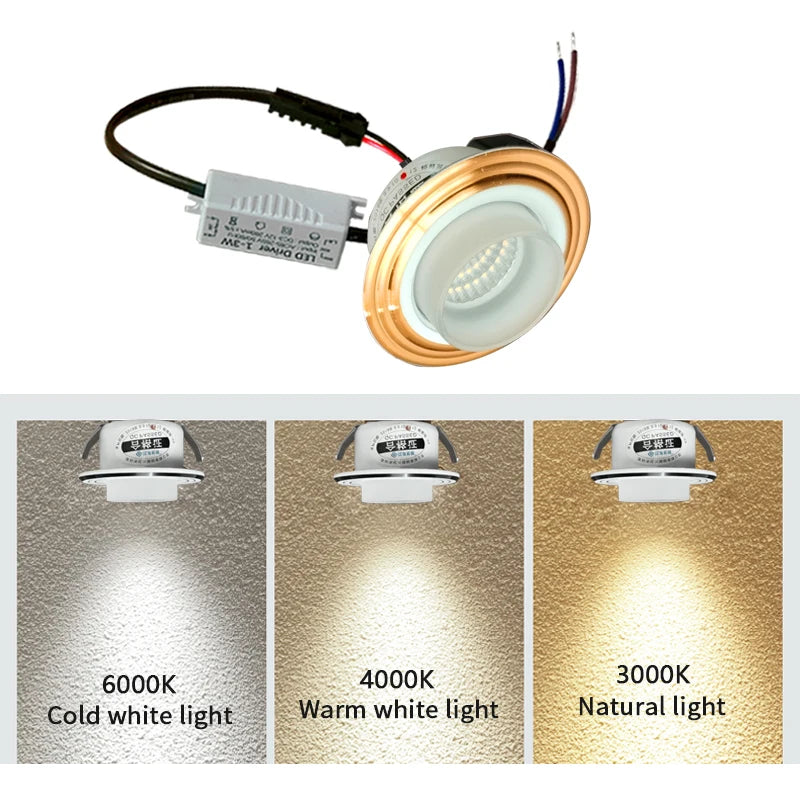 Recessed mini Spotlight 1w 3w LED ceiling light 110 volt 220V embedded decorative small downlight with driver set