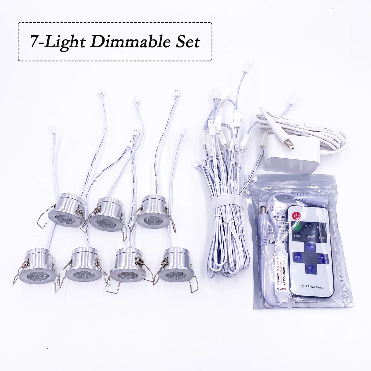 1W 12V Embedded Mini LED Downlight Kit with 100-240V Transformer - Glare-Free Dimmable Spotlight (28mm Cutout) for Indoor Decor