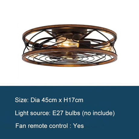 Modern Retro Ceiling Light Invisible Fan Light DC Motor 110V Dining Room Light Nordic Modern Bedroom Ceiling Fan Light