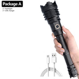 The Most Brightest Led Flashlight XHP110.2 16-core Power Bank 10000mah Torch Usb Rechargeable 21700 Battery Zoomable Lantern 50W