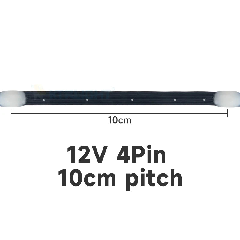 Ktrlight 12V 4pin WS2811 Data/GND/Return Black and transparent addressable Christmas Lights Addressable WS2812B RGBIC Seed Pixel