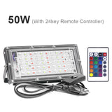 IP65 Waterproof RGB LED Flood Light (50W/100W/300W) AC220V - Outdoor Projector Spotlight with Remote Control & EU Switch Plug