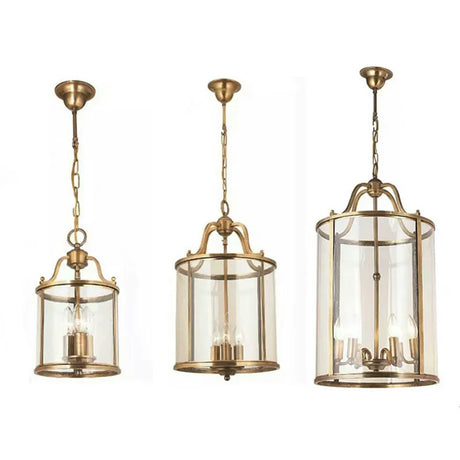 American Copper Glass Corridor Aisle Restaurant Bar Shop Cylinder Solder Birdcage Chandelier Lamp E14x3 pendant light home decors