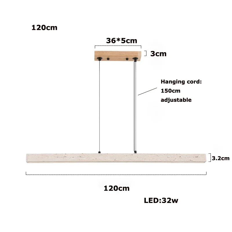 Trendy Home Decoration Round Linear Natural Stone Chandelier Lighting Lustre Para Sala Estar Hanging Lamps For Dinning Room