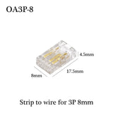COB LED Wire Connector 5 8 10mm Connection Solderless Mini Buckle FCOB RGB CCT LED Strip Lights 2 3 4 Pin No Dark Area Connector