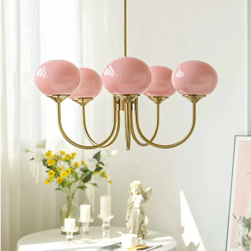 Nordic Simple Bedroom Lamp Designer Art Warm Romantic Children&#39;s Room Pink Medieval Bauhaus Chandelier