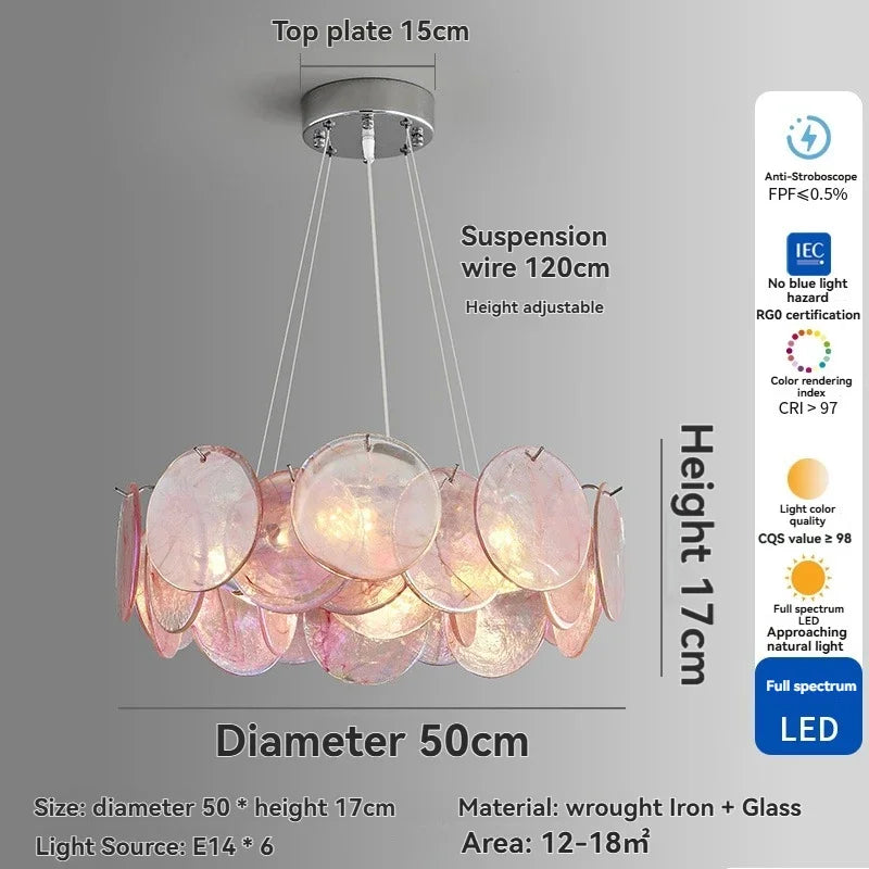 Colorful Italian Murano Glass Ceiling Chandelier - Luxury Handblown Pendant Light Fixture for Living Room, Bedroom & Hotel Lobby Decor