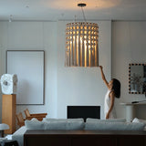 Nordic Wabi Sabi Minimalist Handmade Cotton Rope Bosnian Tassel Chandelier Living Dining Room Bedroom Pendant Light Lamp Fixture