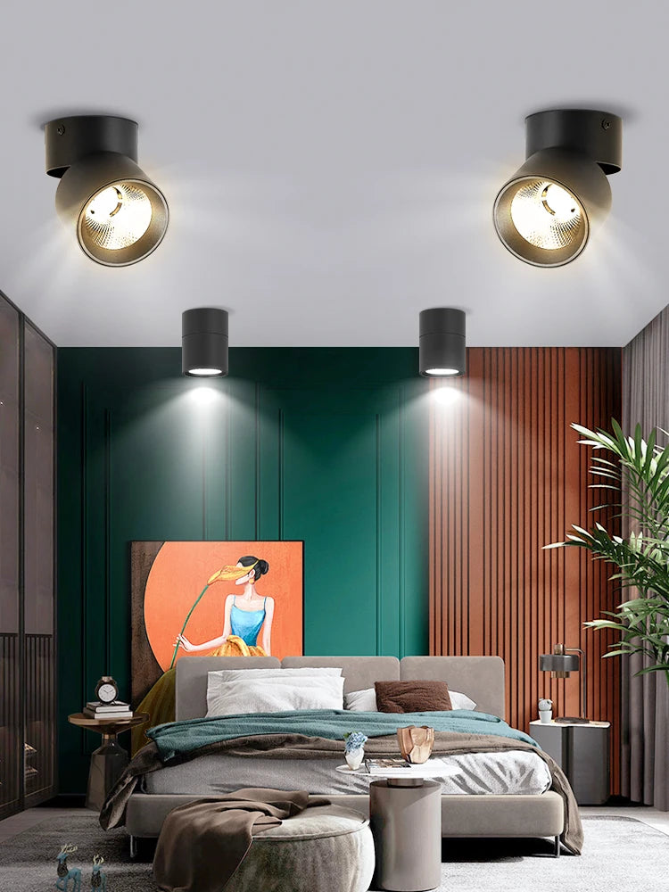 Tricolor Dimming LED Spotlight Downlight Home Decor Light Ceiling Lamp Room 220V Fixtures Bedroom Top Lustre Lighting Led Spot
