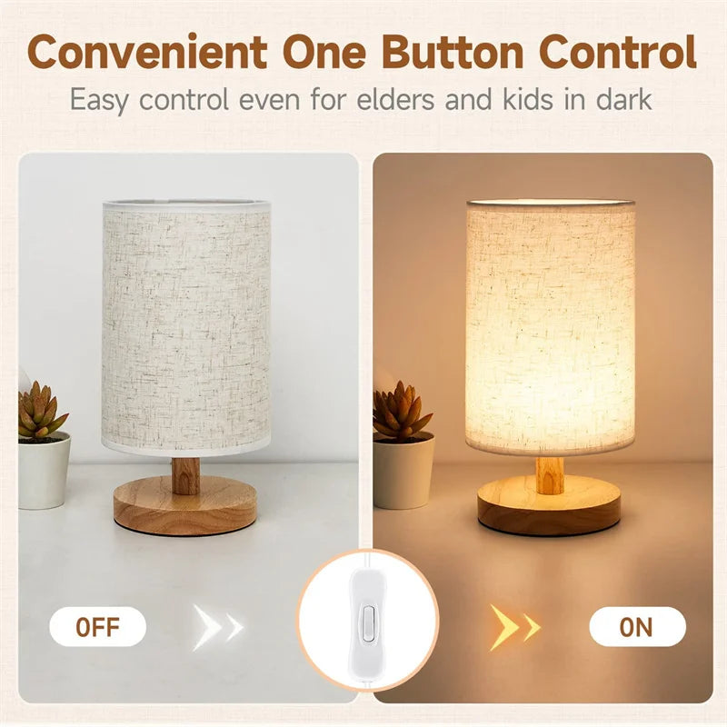 USB Powered Modern Nordic Wood Table Lamp Night Light for Bedroom Illumination Warm White Gift Wooden Bedside Kids Room Decor