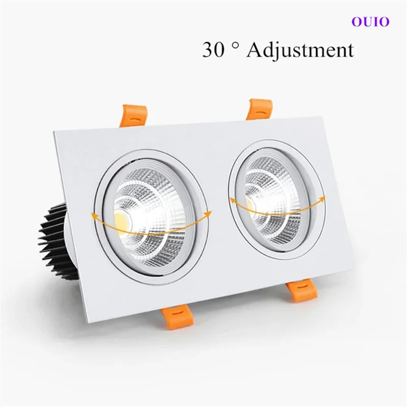 Double Head Recessed LED Downlight - 20W 24W 30W Epistar COB Ceiling Lamp