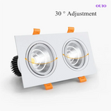 Double Head Recessed LED Downlight - 20W 24W 30W Epistar COB Ceiling Lamp