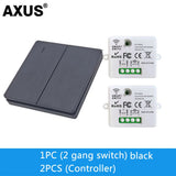86 Type Wireless RF 433MHz Wall Panel Remote Control (1/2/3 Gang) - Smart Switch Transmitter for LED Light, Lamp & Ceiling Fan