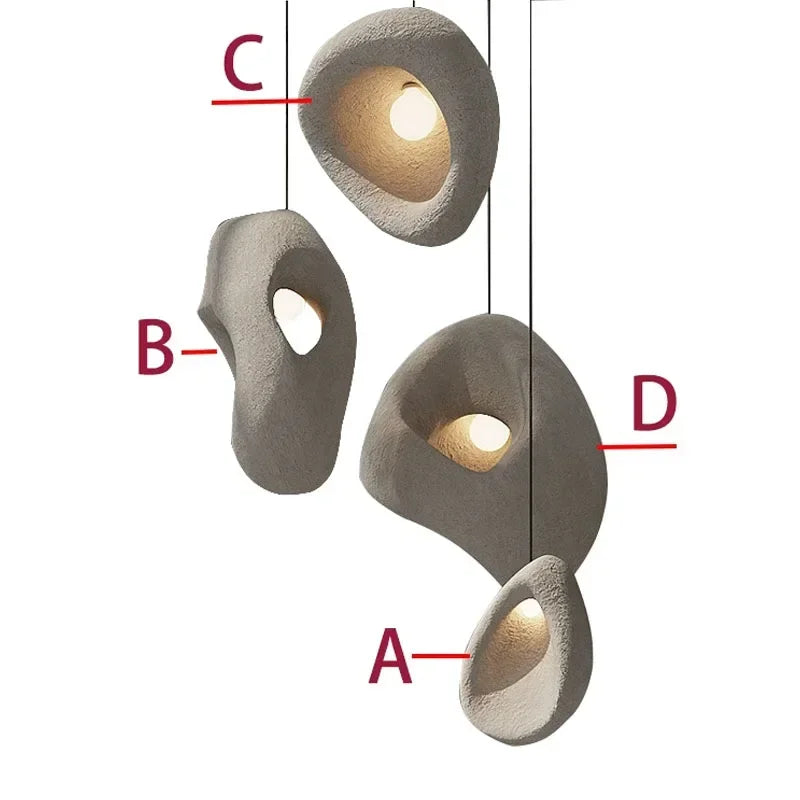 Modern Wabi-sabi Handmade Led Pendant Light Living Dining Room Irregular Chandelier Home Decor Loft Bedroom Hanging Lamp Fixture