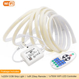 Wifi Bluetooth COB LED Neon Strip Light Wall Touch 23key Remote Control 220V Dimmer Power Kit 5m 10m 20m 0.5m 240LED/m Flex Lamp