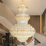 Double-Storey House Living Room Chandelier Hollow And Luxurious Modern And Retro Crystal Lamp-Style Multi-Story Villa Hall Light