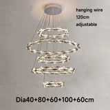 Chrome Modern Crystal Chandelier - Luxury LED Hanging Light for Living Room