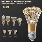 Plug-in Diamond-Cut LED Pendant Light - Modern Acrylic Hanging Lamp for Living Room