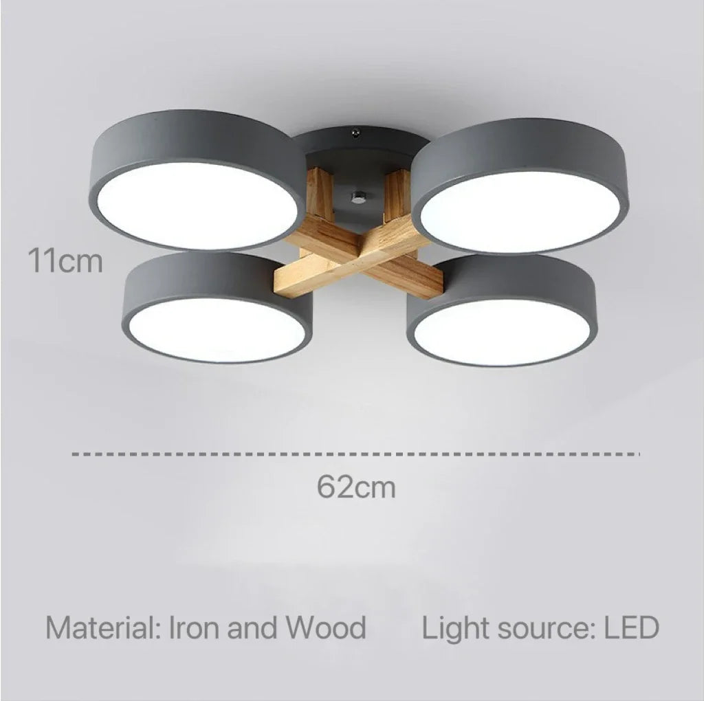Nordic Modern Macaron Ceiling Lamp Chandelier Bedroom Minimalist Wood Home Decor Living Room Kitchen LED Lighting Fixtures