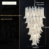 Pink White Large Ceiling Pendant Light Home-appliance High Ceiling Glass Hanging Lamp Lustres Foyer Lighting Extremely Expensive