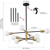 Modern LED Pendant Lights 4/6/8/10/12H Chandelier For Living Room Dining Room Bedroom Hotel Hall Indoor Decor Lighting Fixtures