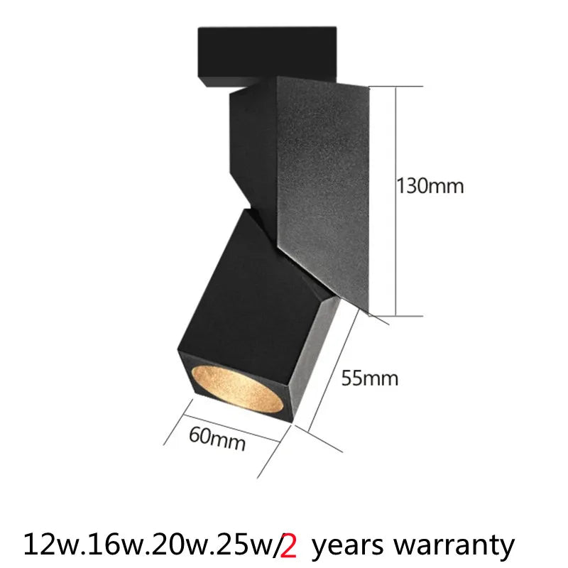 LED Downlights Spot Light Frame Anti Glare AC220V/90-260V 20w Ceiling Lamp Spot Lights 90°Folding Rotation  Chip Warm White