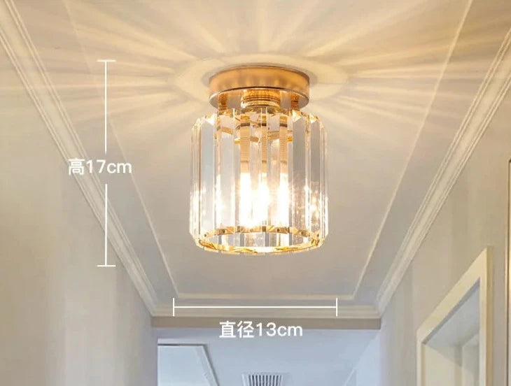 Aisle Light Corridor Entrance Light Led Balcony Home Light Luxury Crystal Ceiling Luminaire Surface Mounted Luminaire