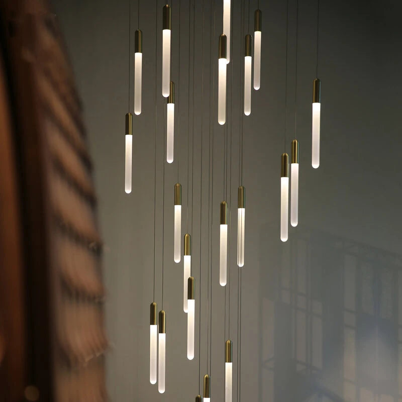Nordic Staircase Chandelier Ceiling Lamp Minimalist Gold Or Black Living Room Kitchen Light Villa Designer Pendant Lights Lamps