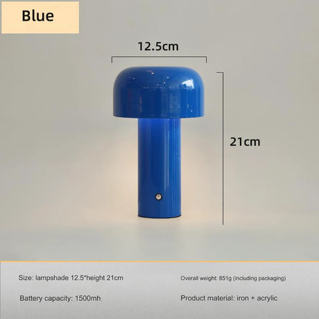 Mushroom Lamp Rechargeable Table Lamp LED Touch Desk Lamp 3 color Dimming for Cafe Restaurant Study Room Decoration Night Light