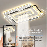 Modern LED Ceiling Light with Adjustable Spotlights - Dimmable Smart Fandelier Chandelier with Remote Control for Living Room