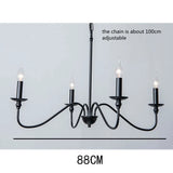 Retro Loft Living Room Chandelier Lighting E14 Vintage American Style Black/Gold Ceiling Chandelier Household Dining Room Light