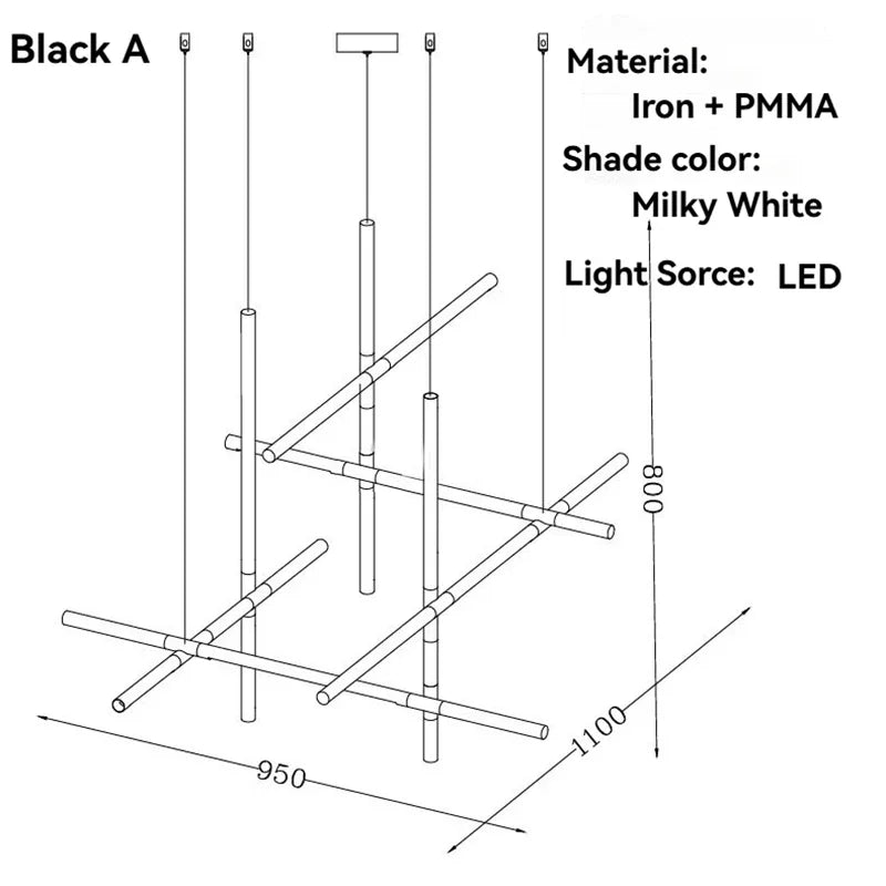 Italian Gold Modern LED Multi-Head Chandelier - Minimalist Pendant Hanging Light Fixture for Staircase, Living Room & Dining Table