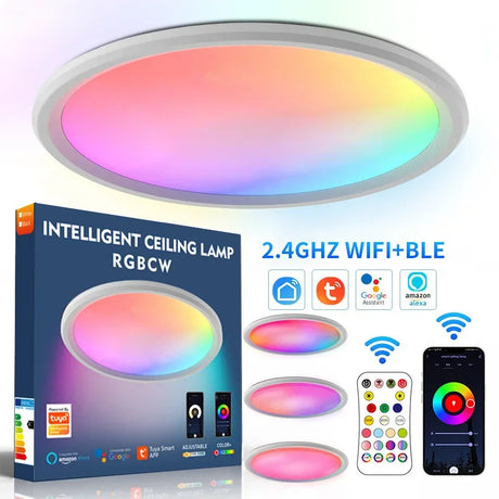LED Ceiling Lights Round Smart WIFI RGBCW Dimmable TUYA APP Compatible with Alexa Google Home Bedroom Living Room Ambient Lamps