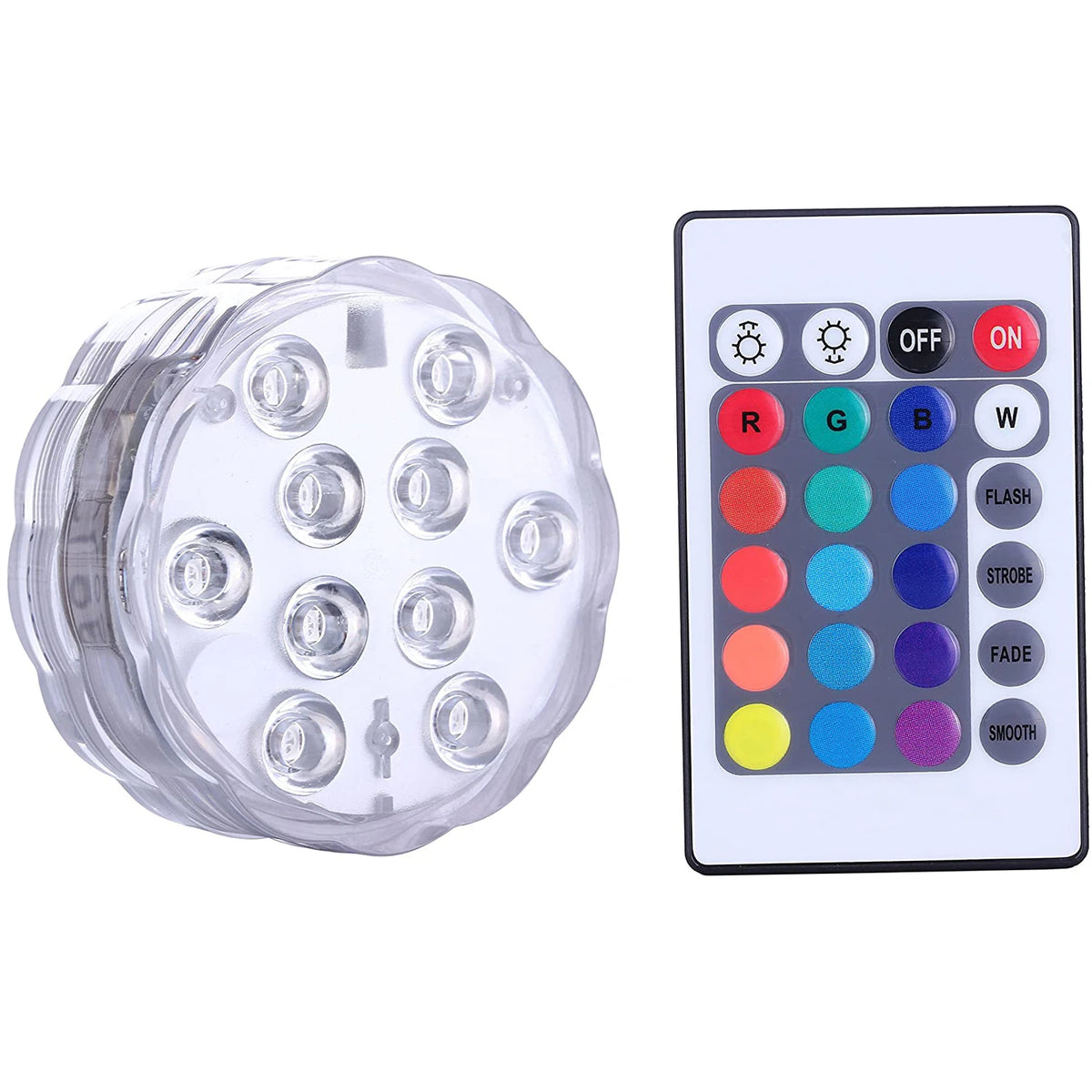 Submersible Waterproof LED Lights with Remote (Battery Operated) - Underwater Accent Lighting for Pool, Pond, Hot Tub, Spa, Fountain & Vases