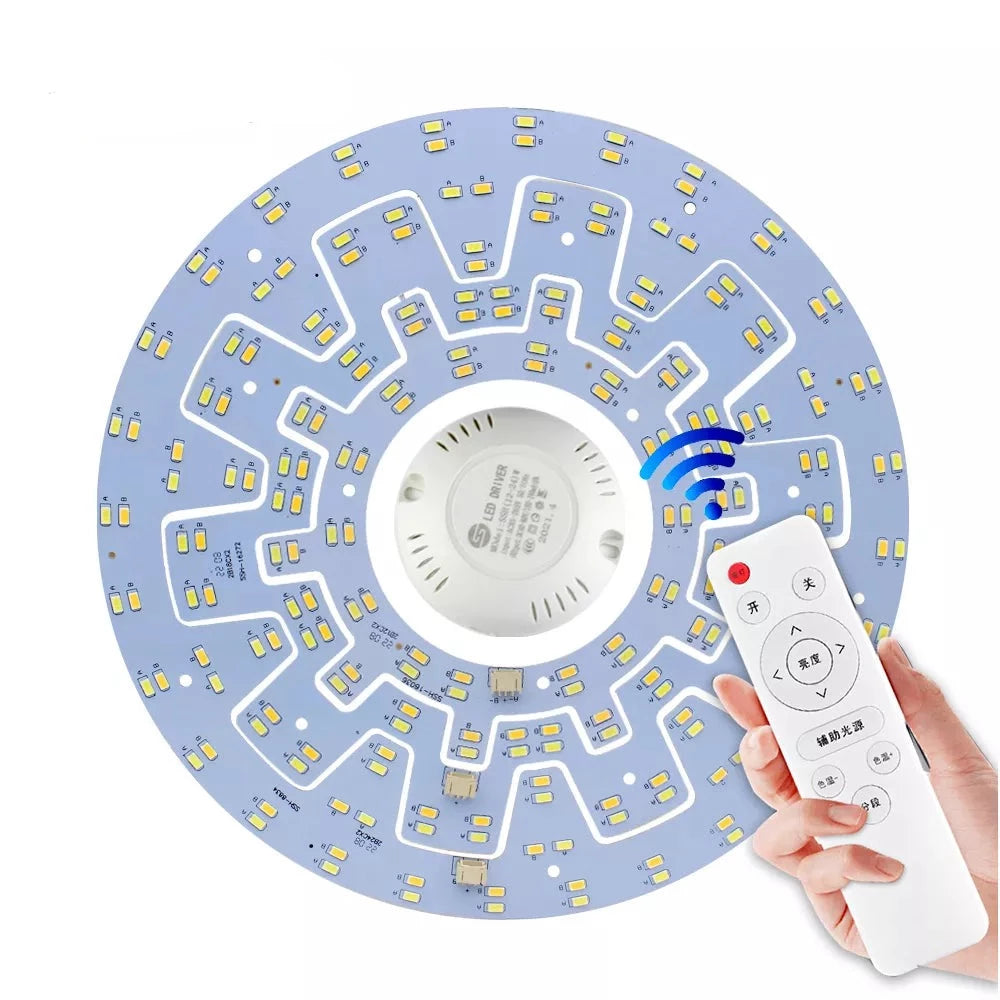 Led Ceiling Light Replacement Led Module 220v Led Panel Light Board Dimmable With Remote Control 12W 18W 24W For Ceiling Lamps