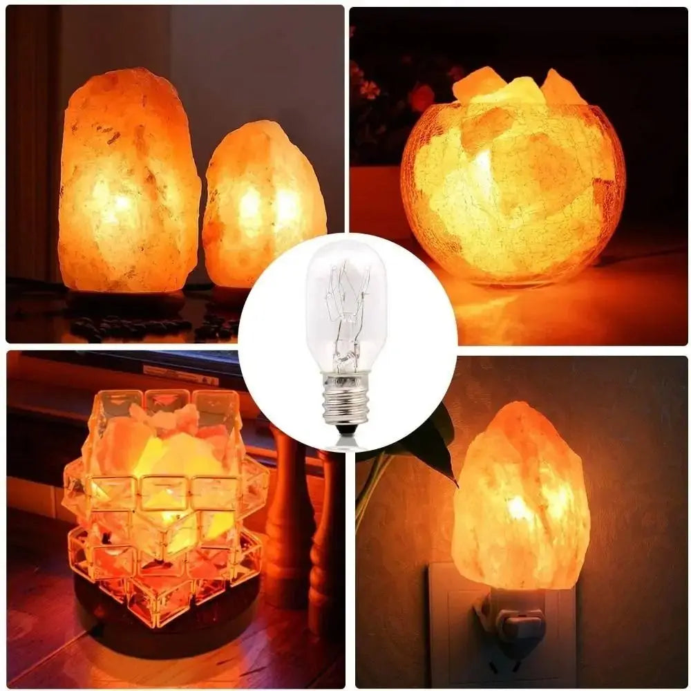 2-Pack 15W E14 High-Temperature Incandescent Bulbs (300°C) - Clear Glass Pygmy Light Bulbs for Ovens, Refrigerators & Salt Lamps