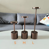 Golden Mini Aluminium Alloy Touch Dimmable Cordless Table Lamp With 5200ma Rechargeable Battery For Restaurant Hotel Ktv Bar