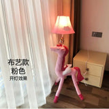 Dreamy Unicorn Floor Lamp with Adjustable Wooden Legs - Dimmable Standing Accent Light for Girls' Bedroom & Kids' Room Decor
